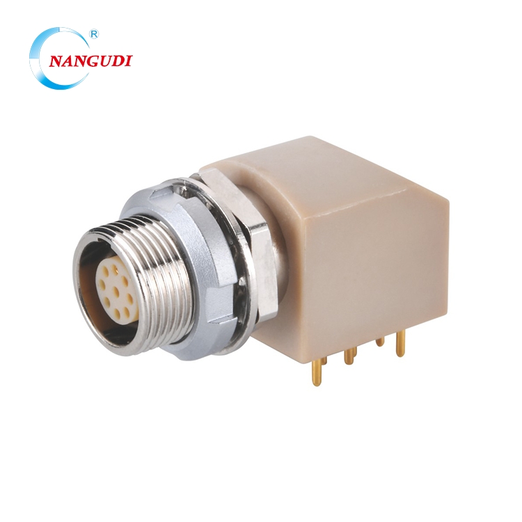 FXG固定彎角插座，PCB板型，定位銷（G），前鎖，可活動調(diào)節(jié)